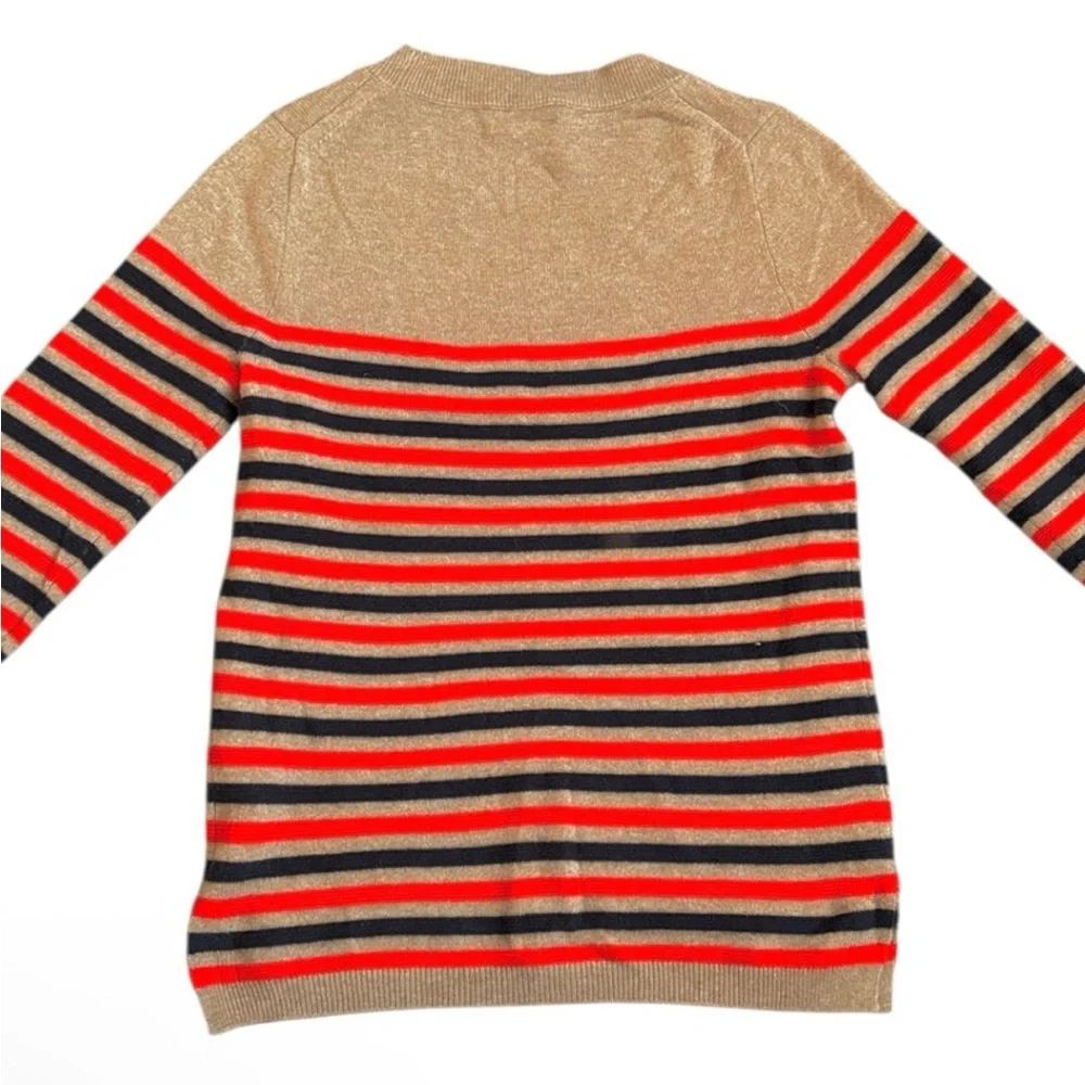 J. Crew Everyday 100% Cashmere Striped Crewneck Sweater Women’s Size XS EUC